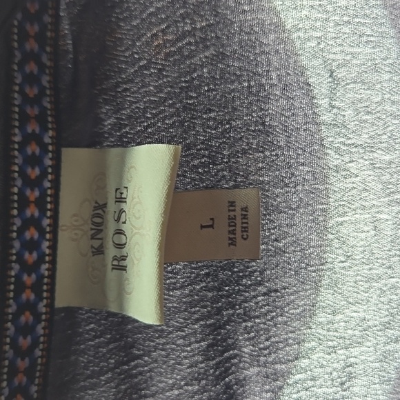 Women's Dark gray and Cream Open cardigan Sweater - Picture 2 of 5